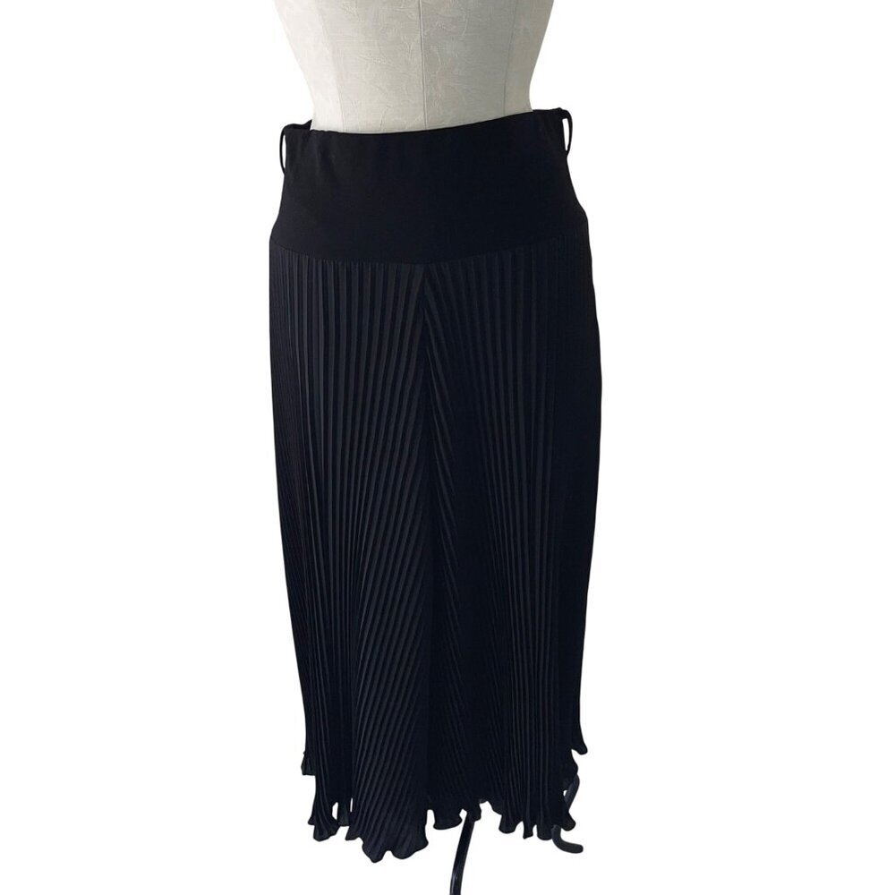 Frank Lyman Womens Skirt Size 6 Black Pleated Silhouette Midi Classic